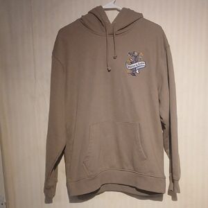 Casual Tan Hoodie with Embroidered Logo